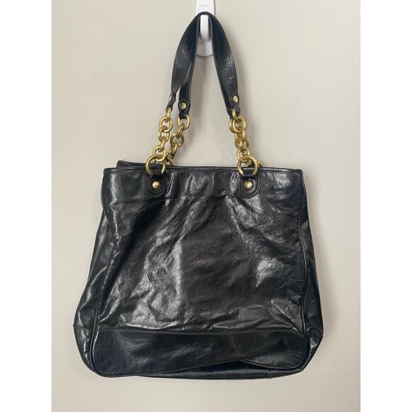 Vintage Y2K Coach Poppy Plushlock Tote, Black Leather - Picture 3 of 5